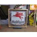 Original Porcelain Mobilgas Shield Sign w/Neon  52 IN W x 54 IN H 